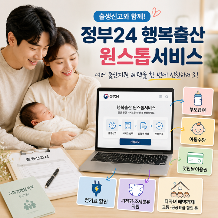 출산 지원을 한 번에 신청할 수 없을까? 정부24 행복출산 원스톱서비스 이용하기