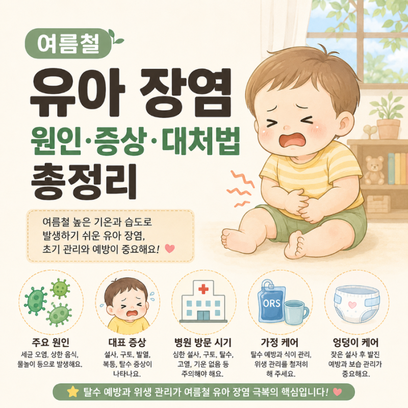 여름철 유아 장염 증상과 원인, 탈수 예방 및 집에서 케어하는 법 총정리