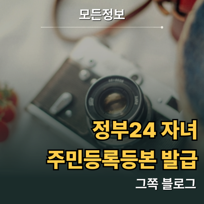 정부24 자녀 주민등록등본 발급 세대주 분리 시 대리 신청 절차