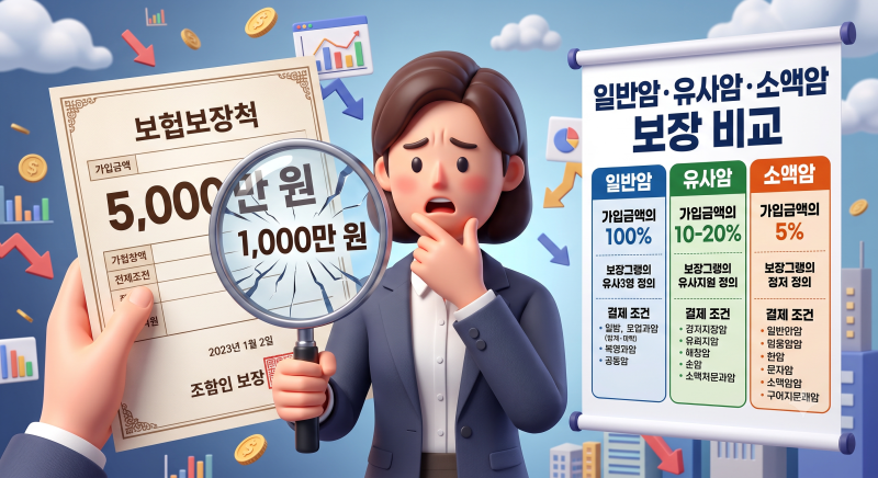 암보험 5,000만 원 가입했는데 왜 1,000만 원만 나왔을까? 일반암·소액암·유사암의 배신