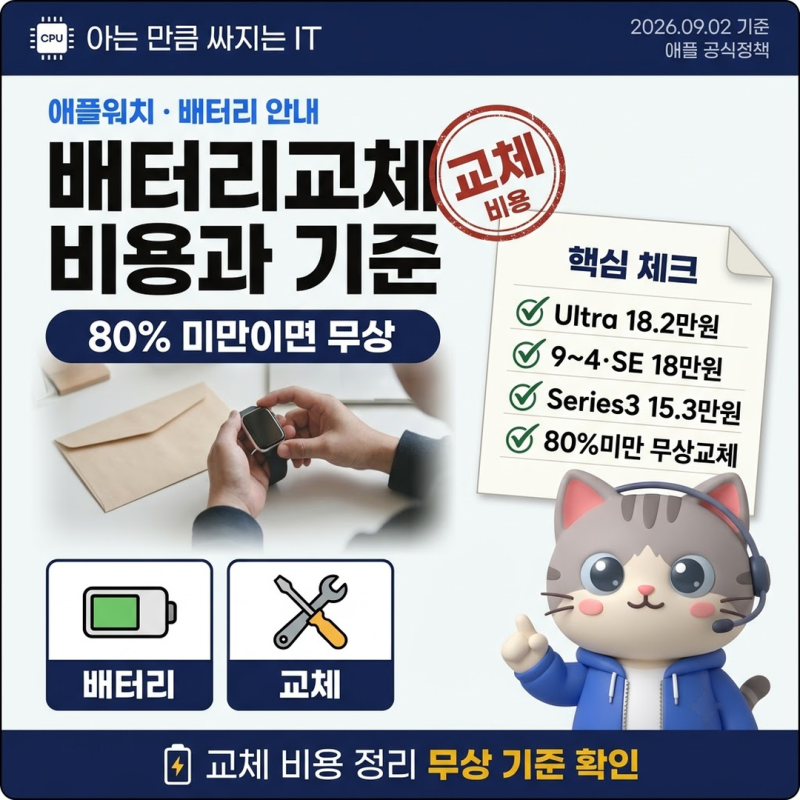 애플워치배터리교체 비용 모델별 금액과 무상 기준 신형 출시 정리