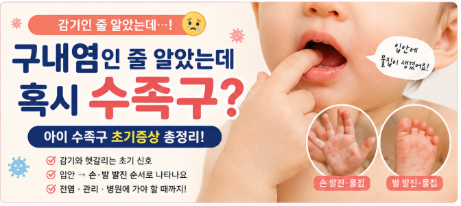 아이 단순 구내염인 줄 알았는데 수족구? 초기 증상부터 감기와 다른 점 총정리