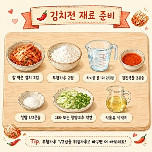 바삭한 김치전 만드는 법, 실패 없는 김치부침개 황금레시피
