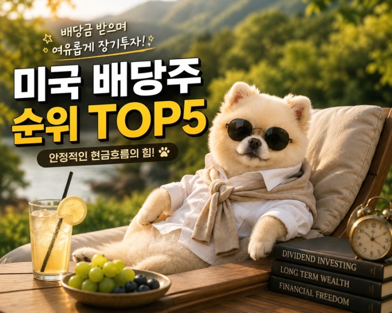 미국 배당주 순위 상위 종목TOP5, 배당금 받으며 장기투자할 종목은?