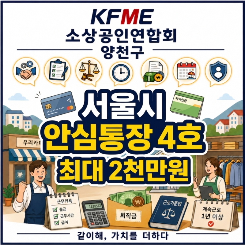 2026 서울시 안심통장 4호｜9월 3일 신청, 자영업자 최대 2천만 원