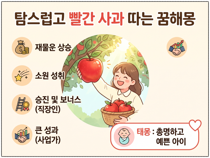 과일 따는 꿈 해몽 속 사과 복숭아 태몽의 비밀!
