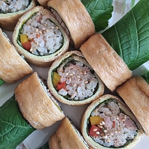 예쁜데 맛도 좋다고? 참치 롤 유부초밥 맛있게 만들기 레시피