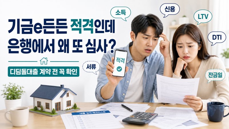 기금e든든 적격인데 은행에서 왜 또 심사할까?｜디딤돌대출 은행심사 기간·계약 전 꼭 알아....