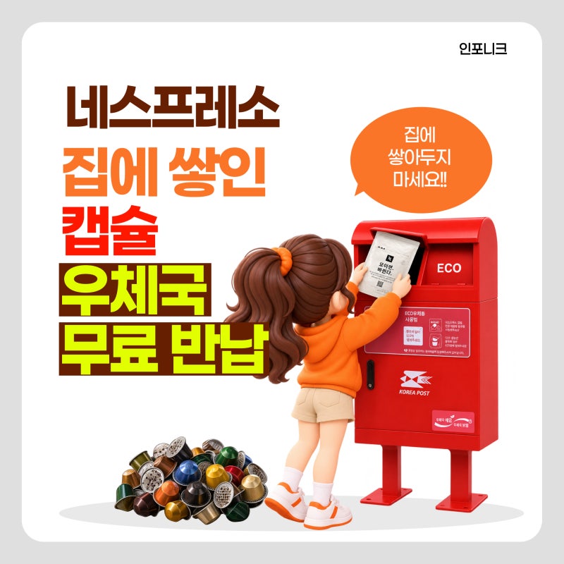 집에 쌓인 네스프레소 캡슐, 우체국 무료 반납하는 방법과 주의사항