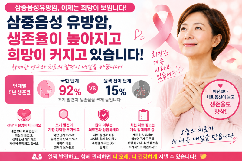 "삼중음성 유방암은 어렵다"는 옛말이에요 — 달라진 치료 성적을 알려드릴게요