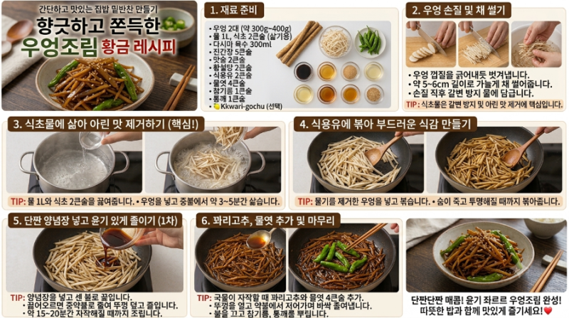 [광고]향긋하고 쫀득한 우엉조림 황금레시피: 아린 맛 싹 잡고 윤기 나는 밑반찬 만들기