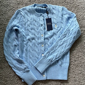 :PoloRalphLauren: 폴로랄프로렌 케이블 니트 코튼 크루넥 가디건 (베이비 블루, xs) 구매 후기