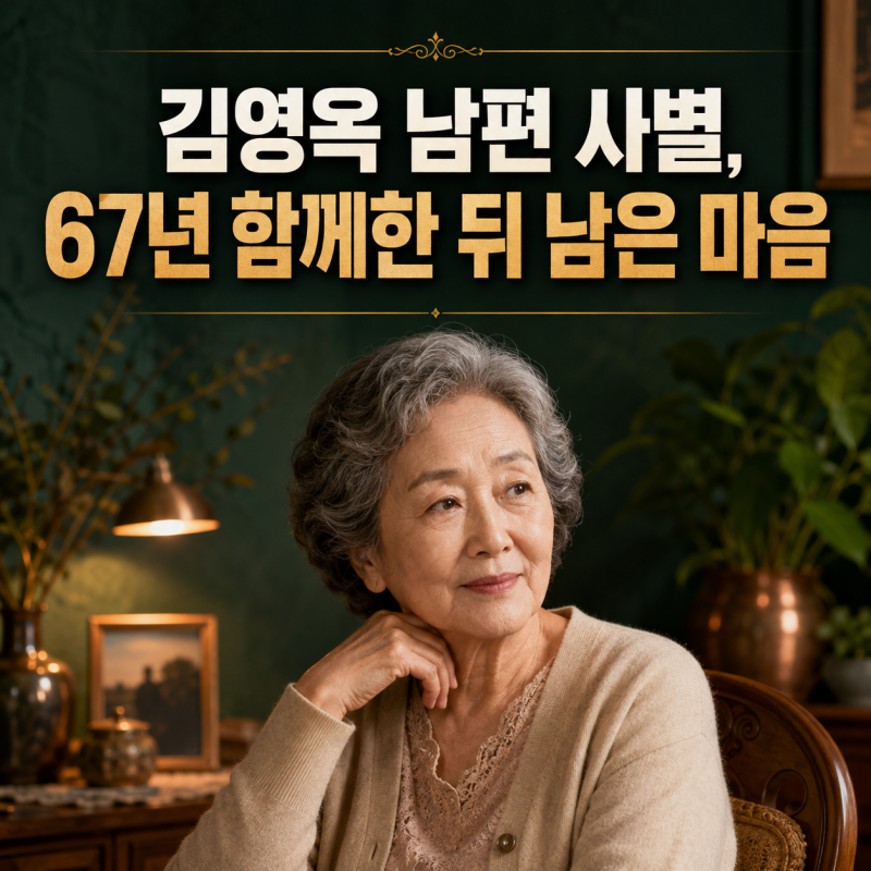 김영옥 남편 사별, 故 김영길 별세 뒤 동상이몽2에서 전한 말