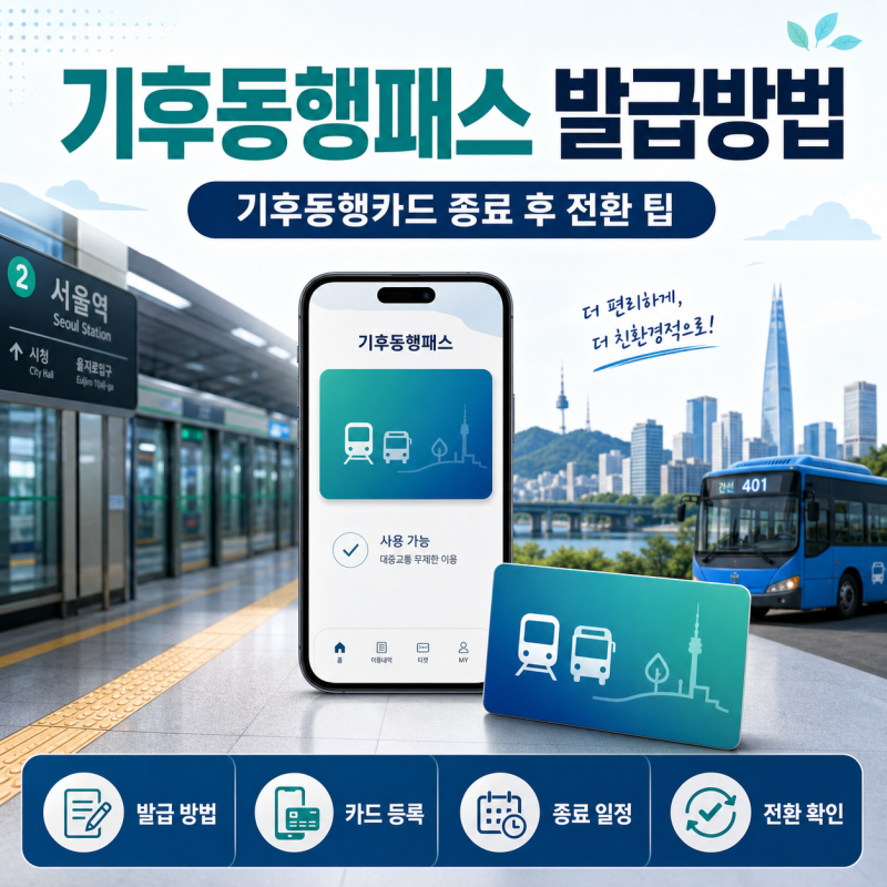 기후동행패스 발급방법은? 기후동행카드 종료 후 교통카드 전환 팁