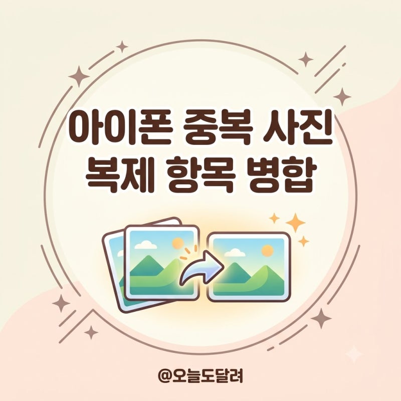 아이폰 사진 중복 정리 복제 항목 병합 및 용량 줄이기