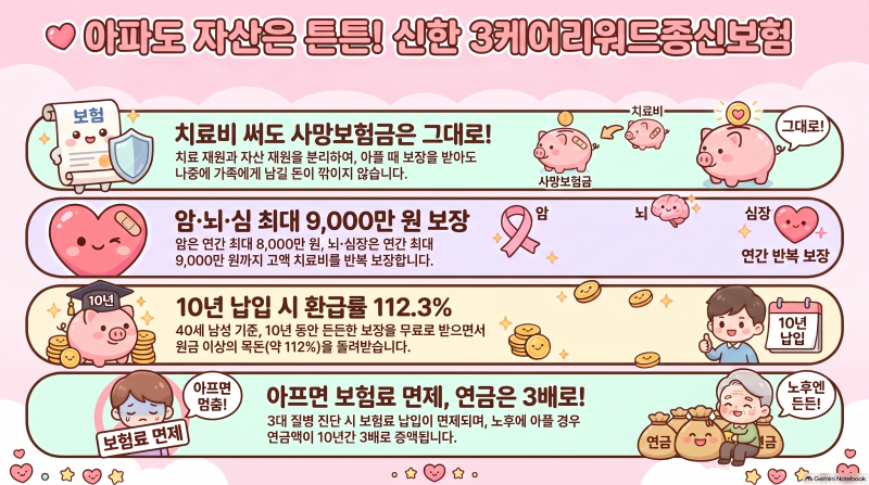신한 3케어리워드종신보험, 치료비 받아도 사망보험금은 그대로일까?