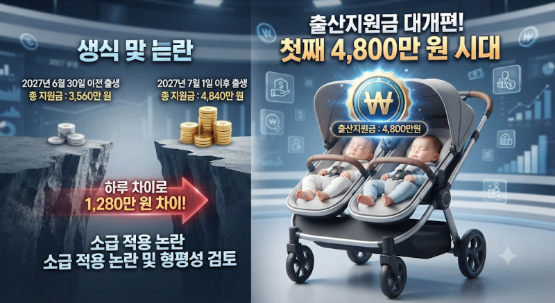 출산지원금 개편, 첫째 4,840만원 시대 — 우리 쌍둥이는 얼마나 차이날까?