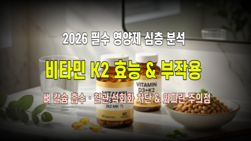 비타민K 2026 완전정복 : 혈액응고 인자 활성화부터 뼈 칼슘 흡수·혈관 석회화 차단 효능까지,....