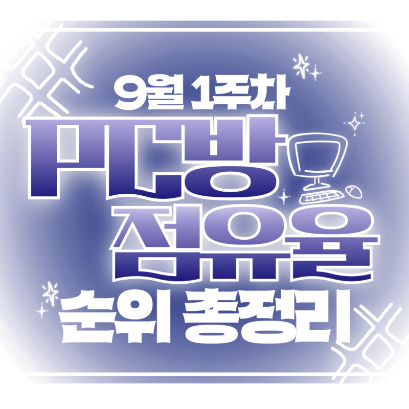 9월 1주차 주간 PC방 게임 점유율 순위