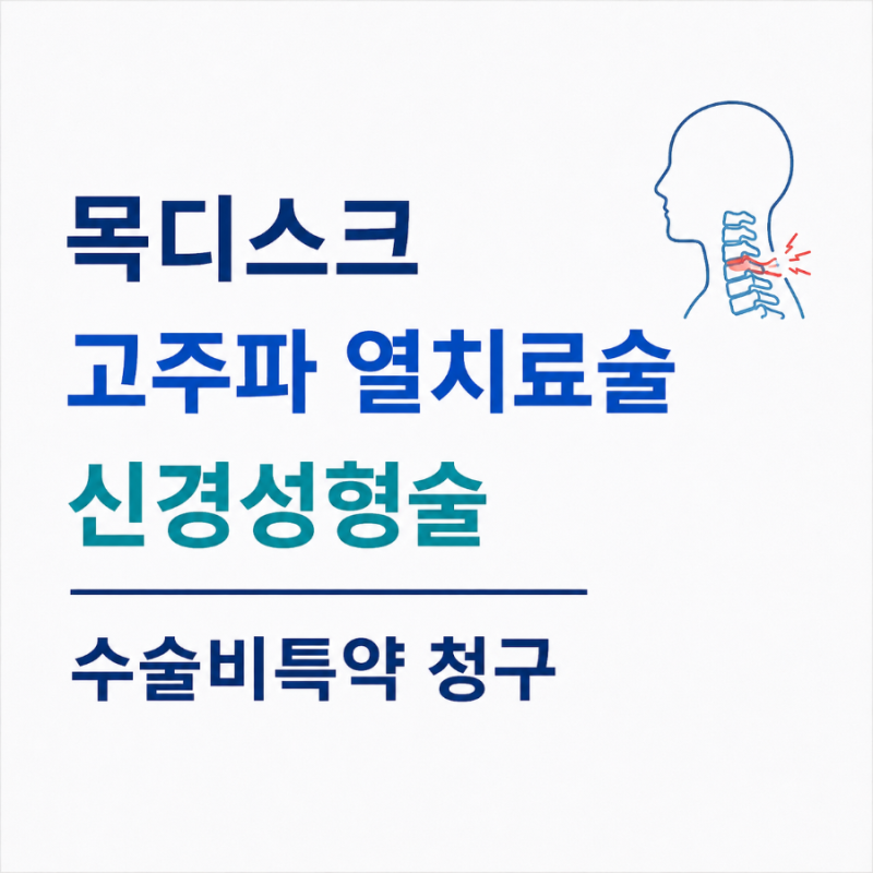 [목디스크] 6. 경추 디스크 내 고주파 열치료술, 경막 외 신경성형술 질병수술비 특약 지급 후....