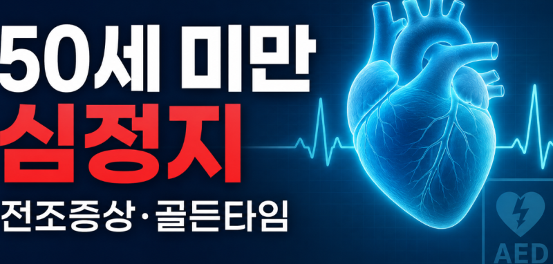 50세 미만 심정지, 젊다고 안심할 수 없는 이유｜전조증상과 골든타임