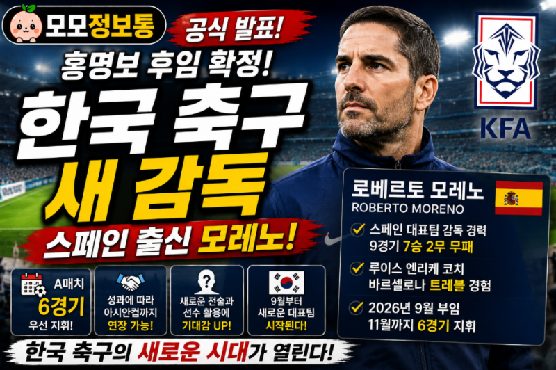 “한국축구 새 감독 찾았다” 스페인 출신 모레노, 대체 누구길래?