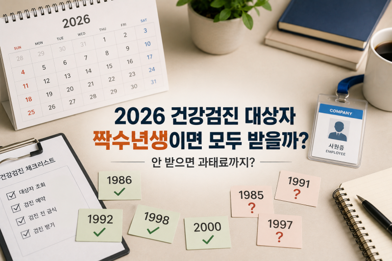 2026 건강검진 대상자 조회 홀수 짝수 출생연도 안 받으면 과태료 있을까