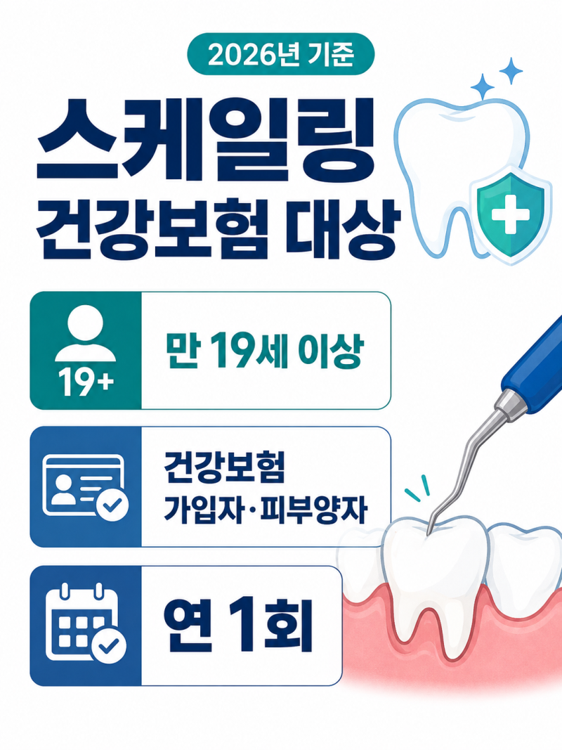 스케일링 건강보험 1년에 몇 번? 적용 기간과 확인 방법