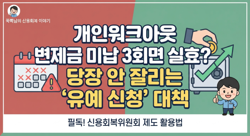 개인워크아웃 변제금 미납 3회면 실효? 당장 안 잘리는 '유예 신청' 대책