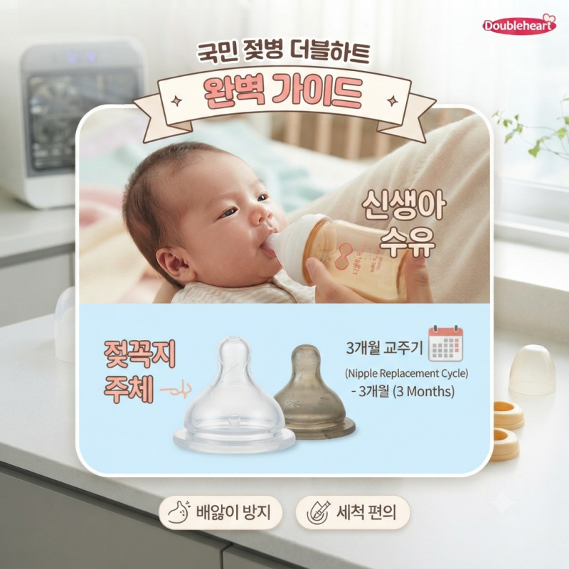 아기젖병 더블하트 신생아 수유 주기와 교체시기 총정리