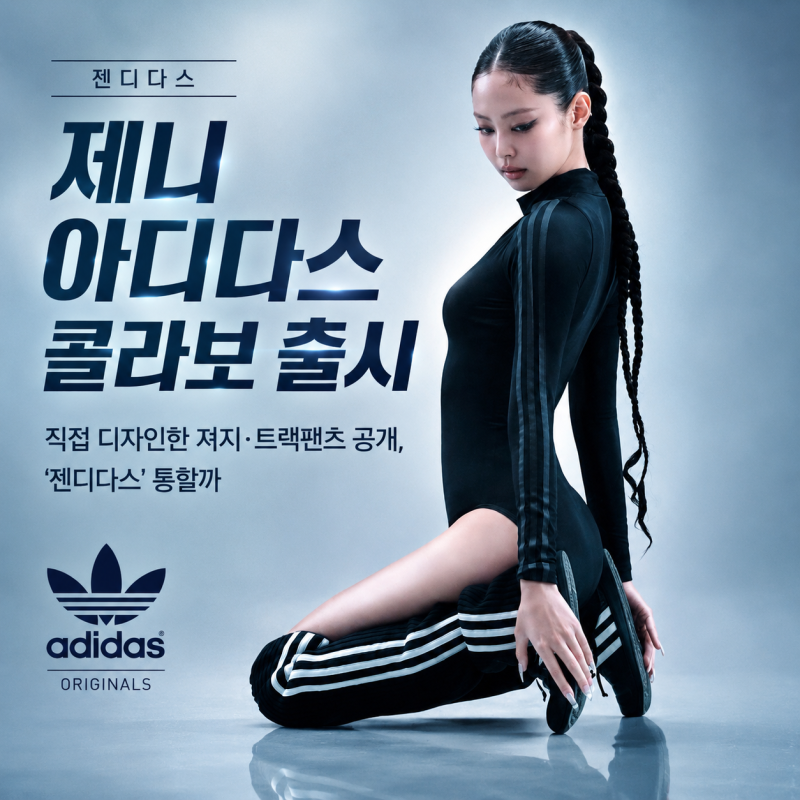 젠디다스 제니 아디다스 콜라보 출시｜직접 디자인한 져지·트랙팬츠 공개, ‘젠디다스’ 통....