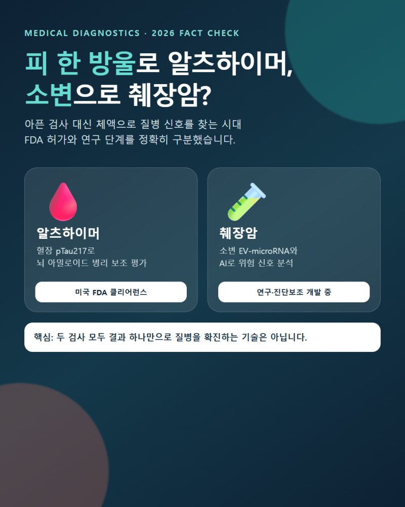 피 한 방울로 알츠하이머, 소변으로 췌장암? 2026 의료 진단 기술은 어디까지 왔을까