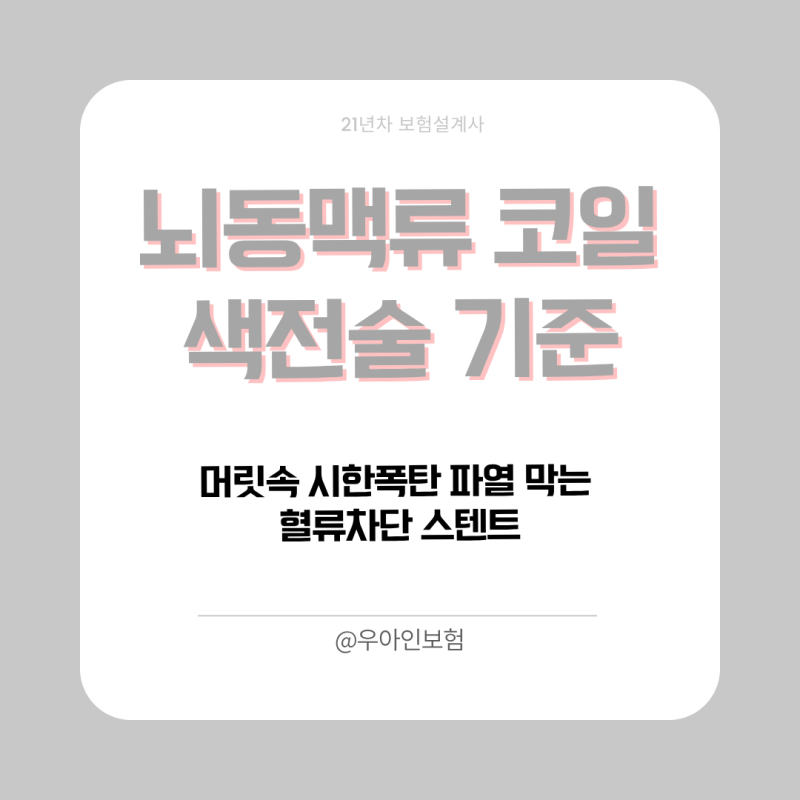 뇌동맥류 코일색전술 기준, 머릿속 시한폭탄 파열 막는 혈류차단 스텐트