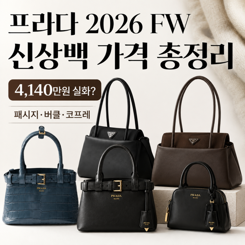 프라다 PRADA 2026 FW신상백 가격 총정리 패시지·버클백·코프레부터 4천만원대 크로커다일까지