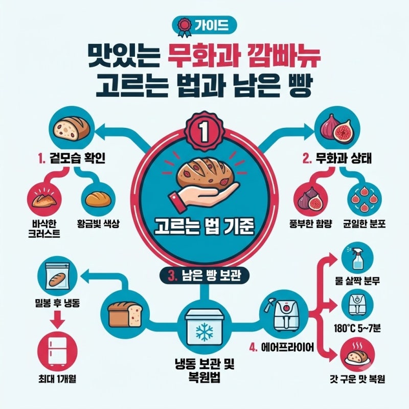 맛있는 무화과 깜빠뉴 고르는 법과 남은 빵 냉동 보관 에어프라이어 복원법 기준