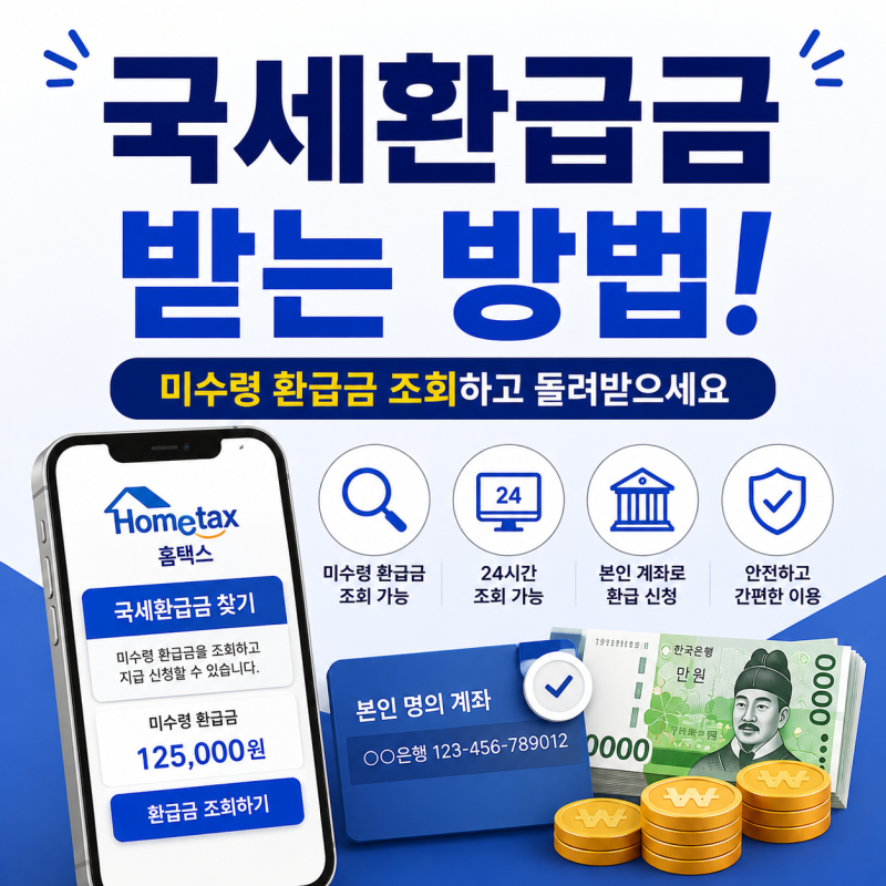 국세환급금 받는 방법｜홈택스에서 미수령 환급금 조회·신청하기