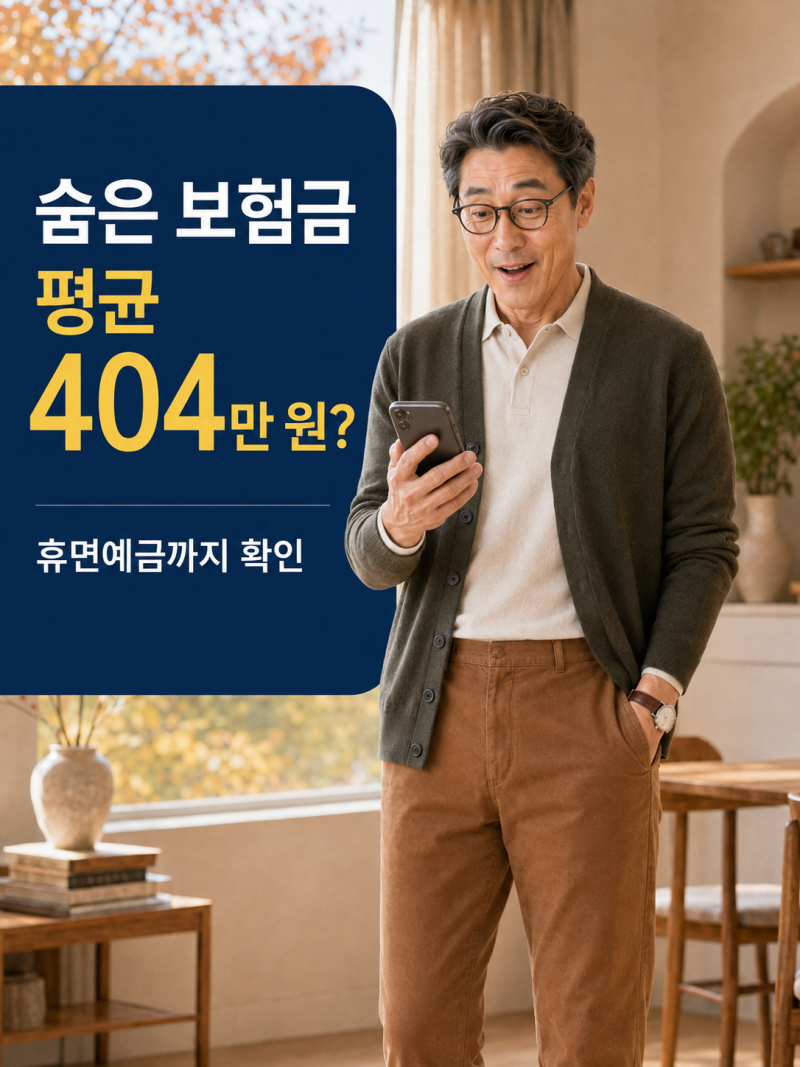 숨은 보험금 평균 404만 원? 휴면예금까지 내 돈 확인하는 방법