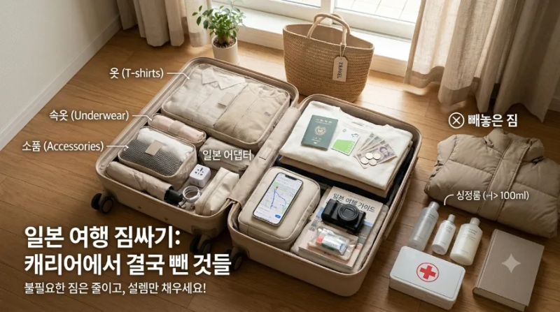 [일본 여행 짐싸기, 캐리어에 넣었다가 결국 빼버린 것들]