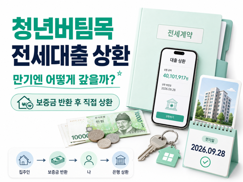 청년 버팀목 전세자금대출 만기 상환방법｜집주인이 갚는 줄 알았는데 아니었다
