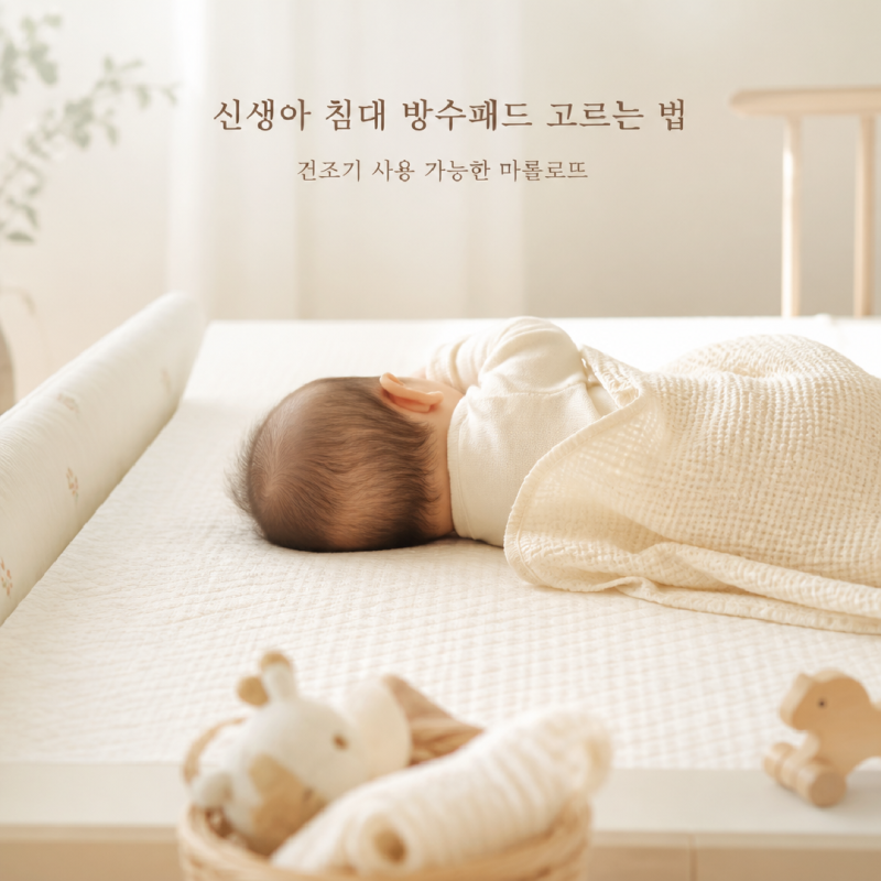 신생아 침대 방수패드 고르는 법, 건조기 사가능용 한 마롤로뜨