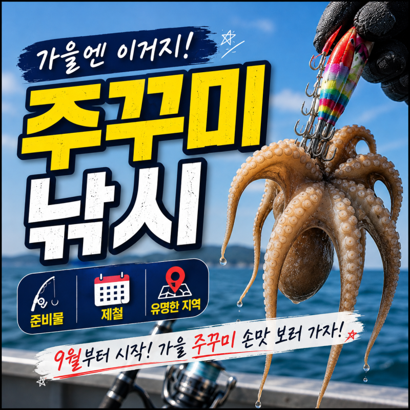 쭈꾸미 낚시 처음이라면? 제철부터 준비물, 유명한 지역까지 한 번에 정리