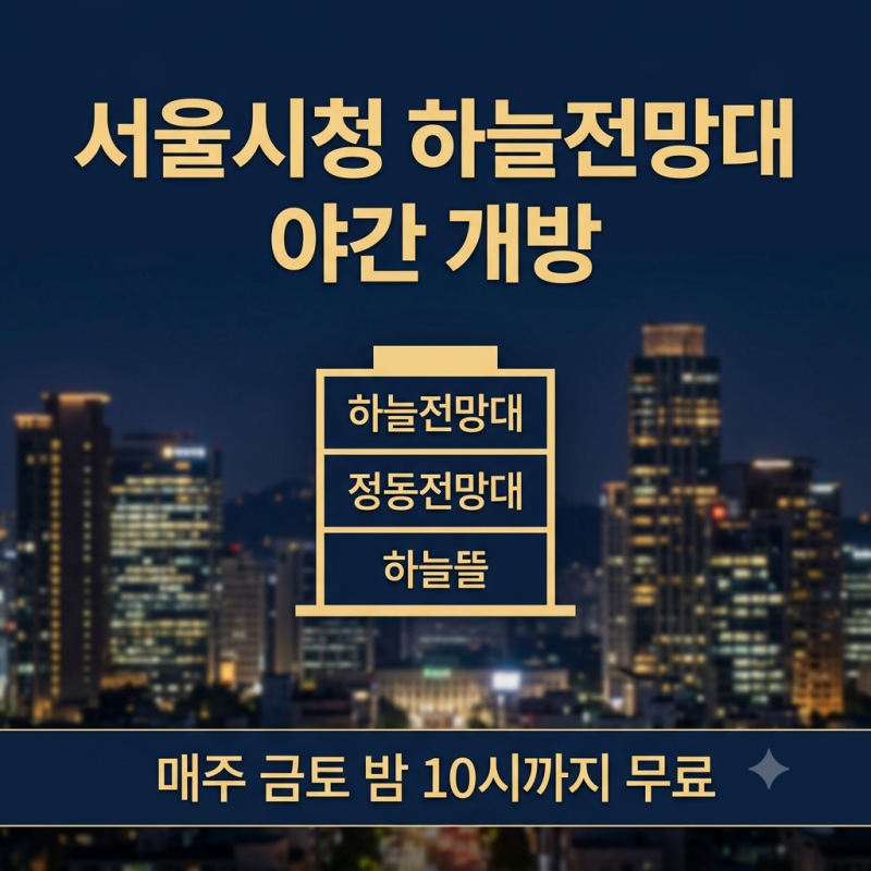 서울시청 전망대 정동전망대 하늘전망대 야간 개방 시간 총정리