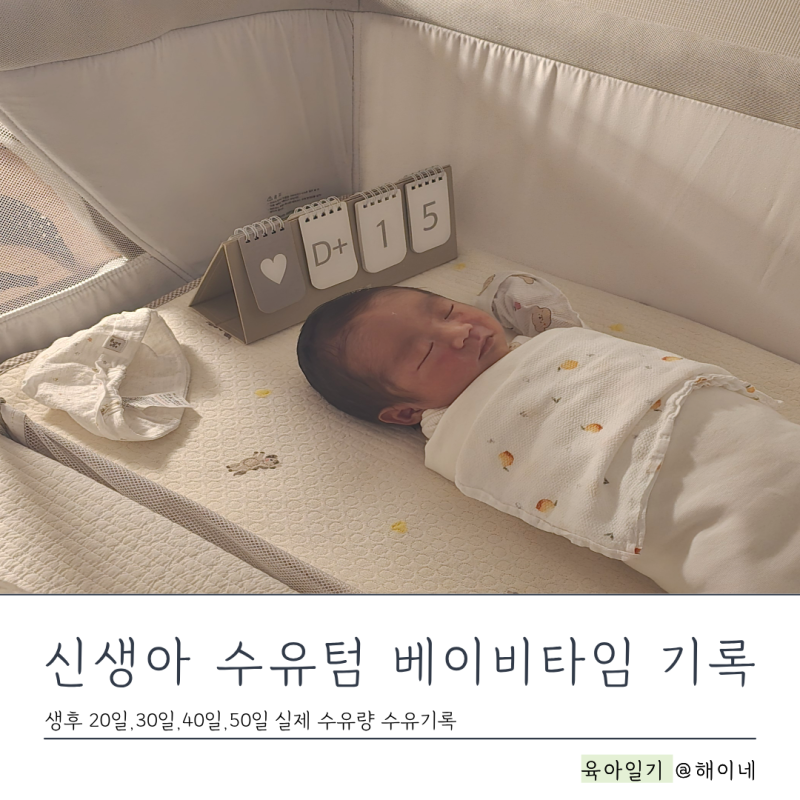 신생아 수유텀 언제 늘어날까?｜생후 20일·30일·40일·50일 여름이 실제 수유량과 수유기록
