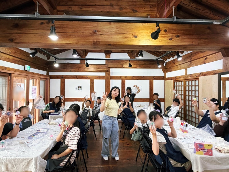 전주 한옥마을 원데이클래스 트래디라운지에서 왁뿌볼 디저트 슬라임 만들기 출강