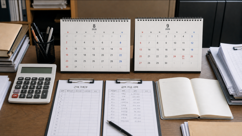 2026년 9월 30일 일용근로소득 지급명세서, 8월 지급분 고르는 기준