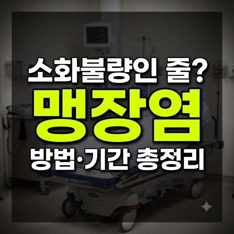 맹장 초기증상 기간 후기 허리 병원 치료 수술 총정리(+설사 방귀 옆구리 가스 남자)
