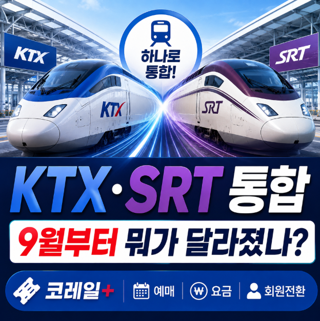 KTX SRT 통합 9월부터 뭐가 달라졌나? 코레일+ 예매·요금·회원전환 정리