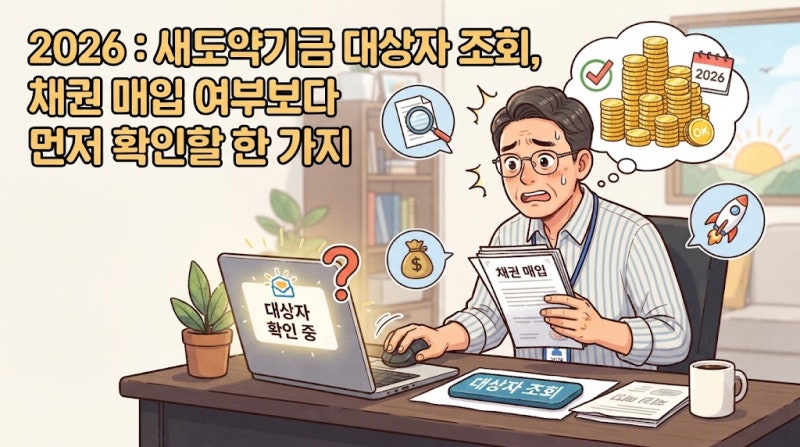 2026 : 새도약기금 대상자 조회, 채권 매입 여부보다 먼저 확인할 한 가지