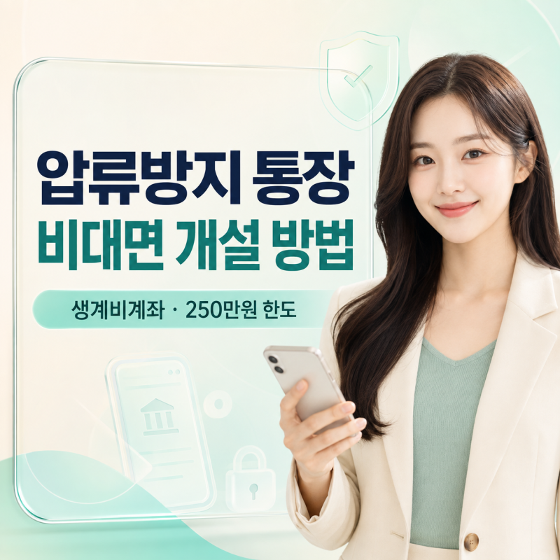 압류방지 통장 비대면 개설 방법, 생계비계좌 신청 조건과 250만원 한도