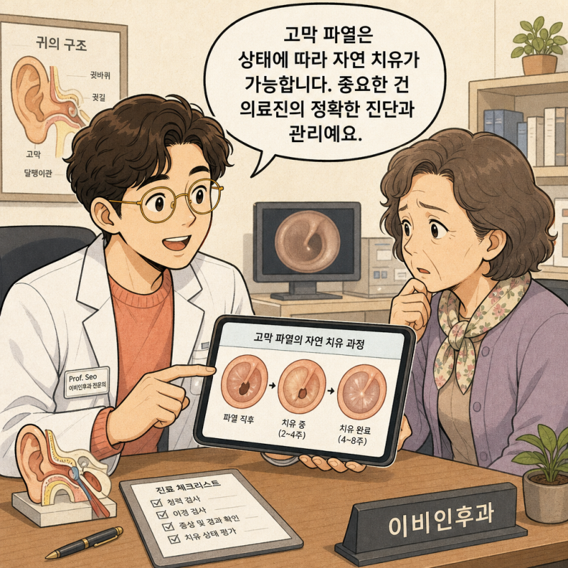 [귀로한컷] 고막 파열, 수술 없이 자연 치유 가능할까?